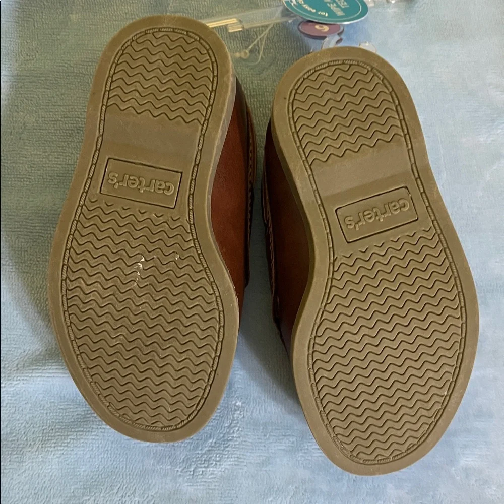 Carter’s Toddler Boys Boat Shoes Size 6 Brown Slip-On NEW WITH TAGS